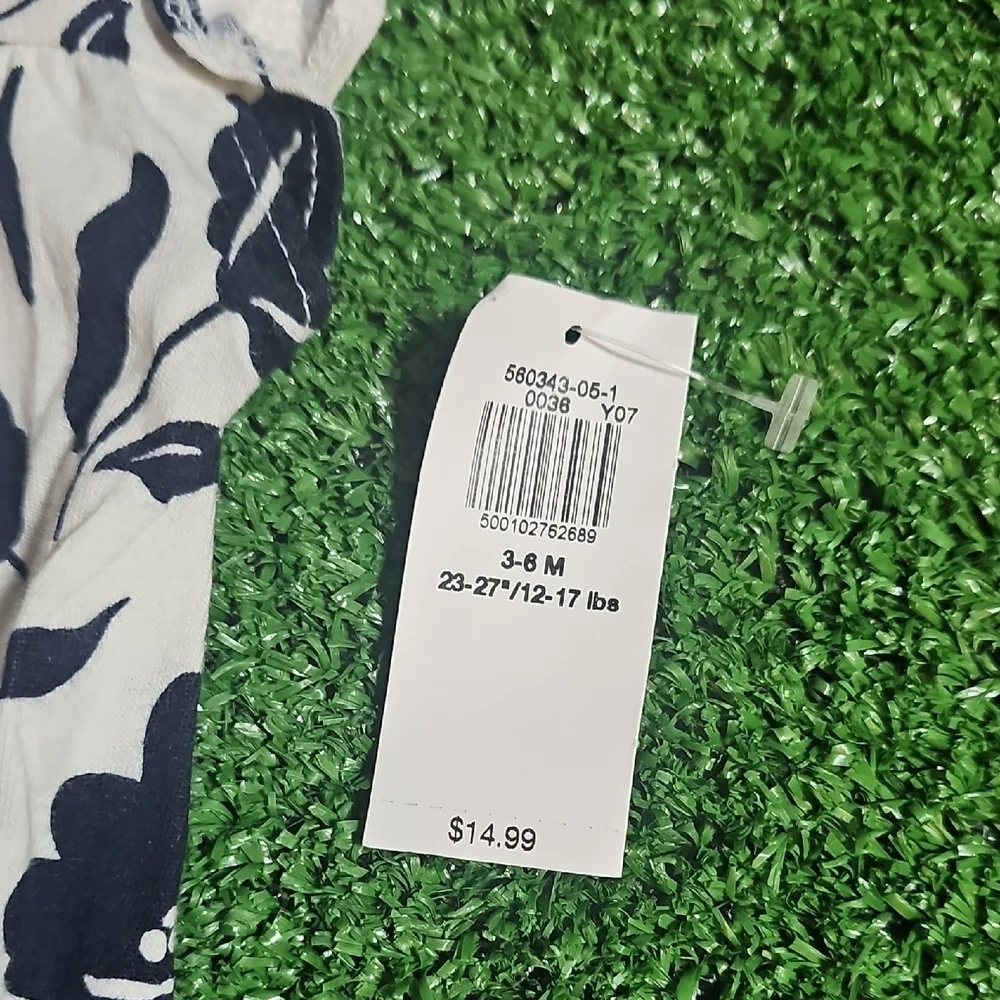 Old Navy Black and White Floral Baby Girl One Piece